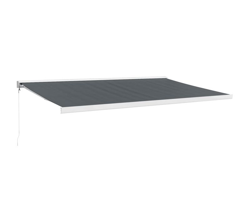 Auvent Rétractable Anthracite 5x3 M Tissu Et Aluminium