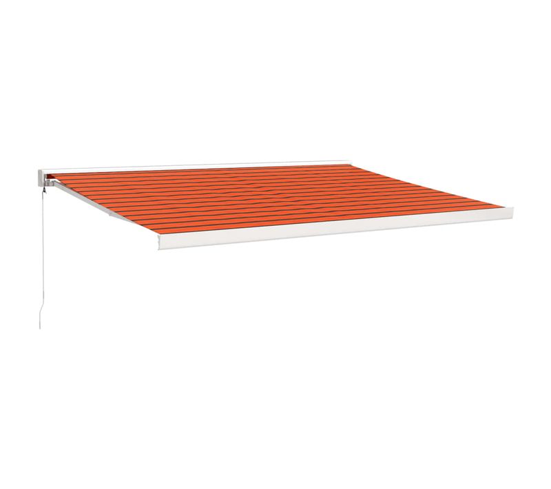 Auvent Rétractable Orange Et Marron 4,5x3 M Tissu Et Aluminium