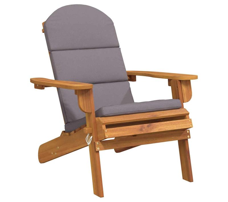 Chaise De Jardin Adirondack Avec Coussins Bois Massif D'acacia