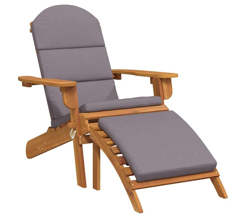 Chaise De Jardin Adirondack Et Repose-pieds Bois Massif Acacia