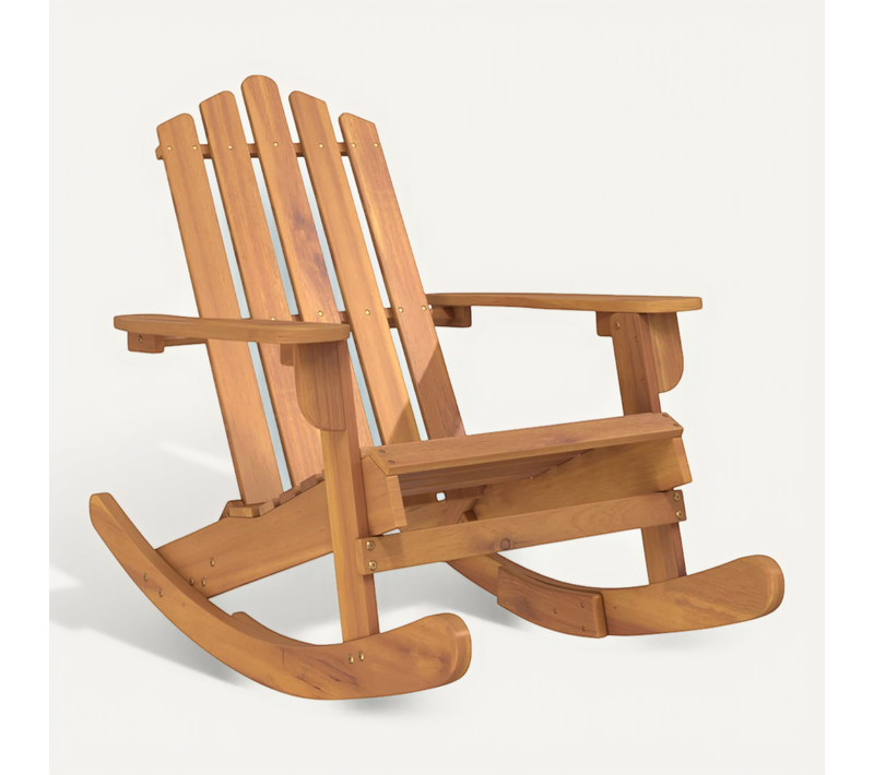 Chaise À Bascule Adirondack Bois Massif D'acacia