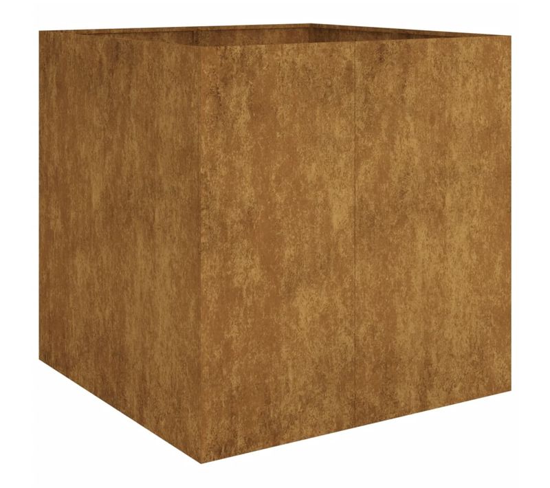 Jardinière 80x80x80 Cm Acier Corten Pot à Plantes Boîte à Fleurs Jardin Terrasse Extérieur