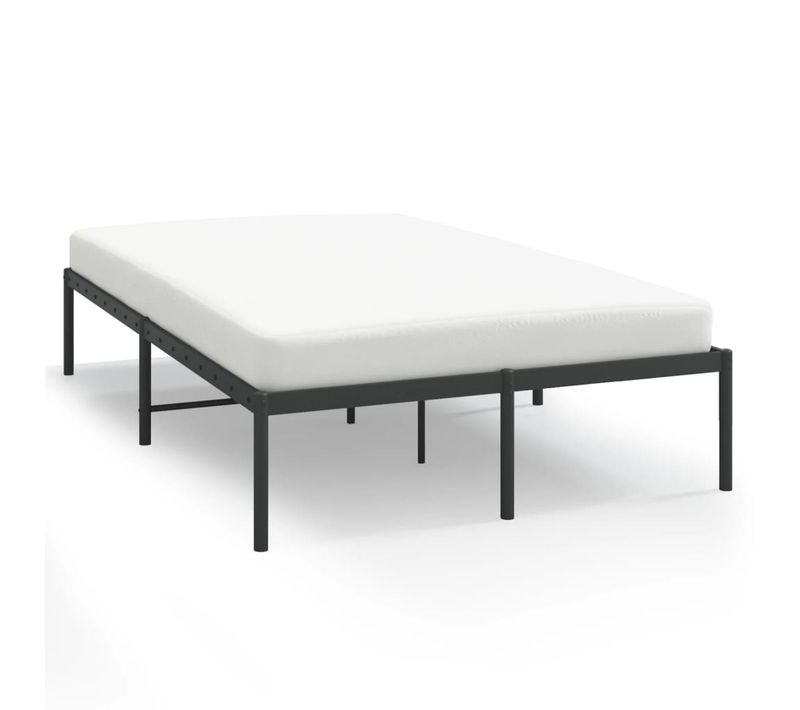 Cadre De Lit Métal Sans Matelas Noir 120x190 Cm