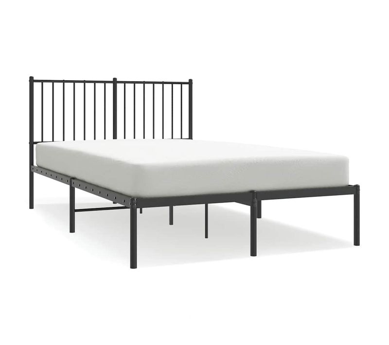 Cadre De Lit Métal Sans Matelas Avec Tête De Lit Noir 120x200cm