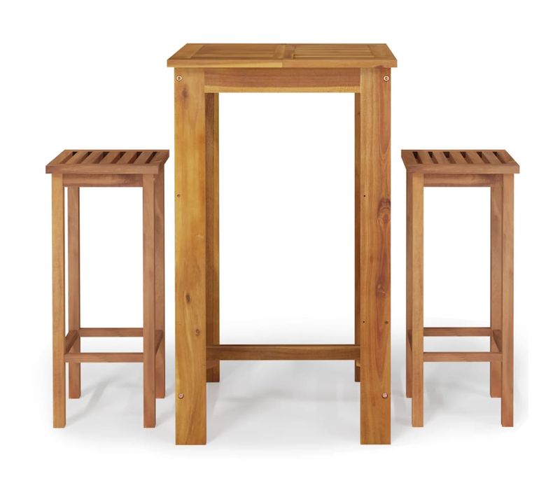 Ensemble De Bar De Jardin 3 Pièces Bois D'acacia Solide