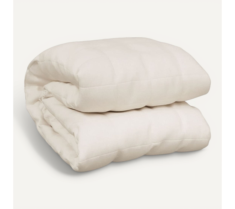 Couverture Lestée Crème Clair 122x183 Cm 9 Kg Tissu