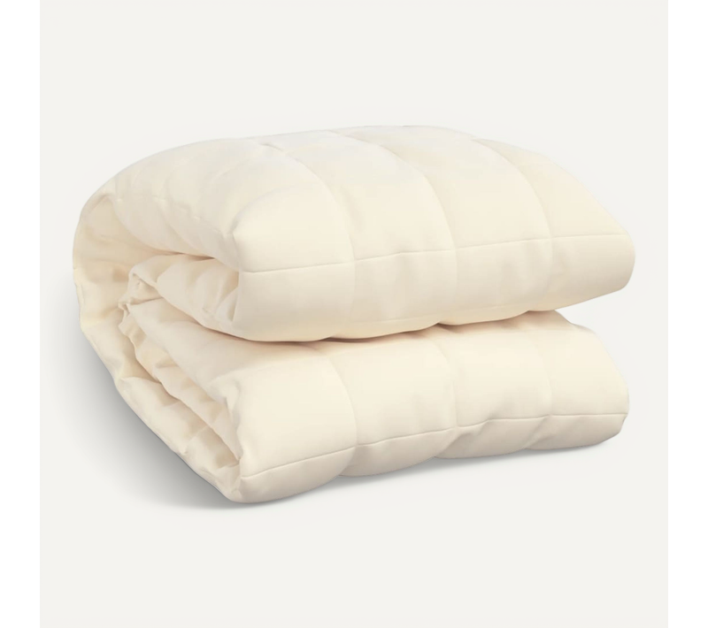 Couverture Lestée Crème Clair 152x203 Cm 11 Kg Tissu