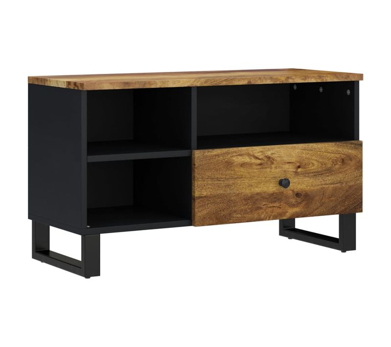 Meuble TV 80x33x46 Cm Bois De Manguier Et D'ingénierie