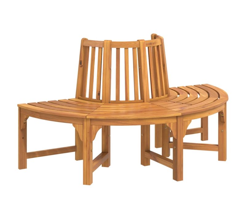 Banc Demi-circulaire Tour D'arbre Ø160cm Bois Massif Eucalyptus