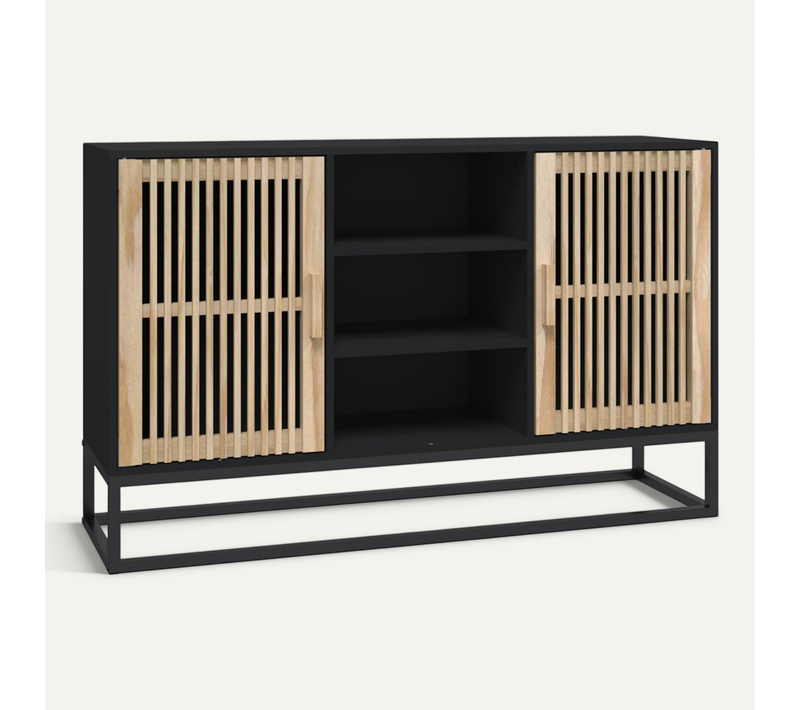Buffet Noir 105x30x65 Cm Bois Contreplaqué