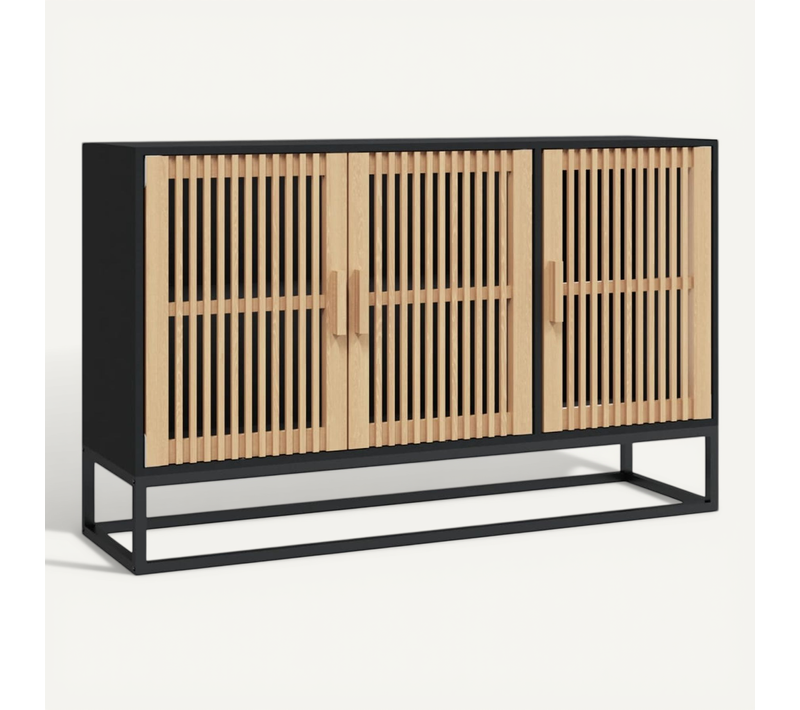 Buffet Noir 105x30x65 Cm Bois Contreplaqué