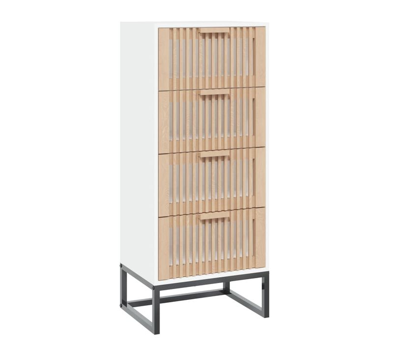 Buffet Haut Blanc 40x30x95 Cm Bois Contreplaqué