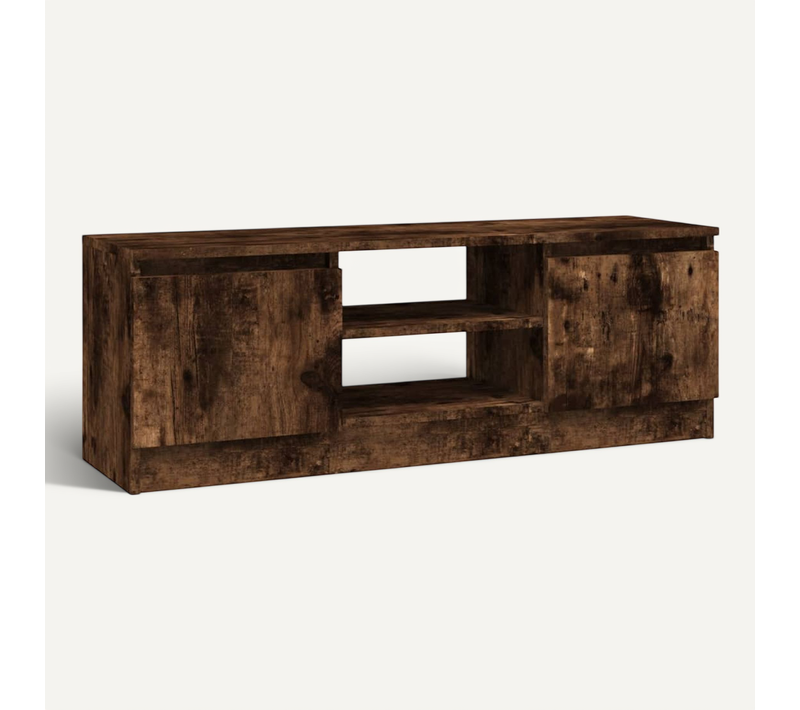 Meuble TV Avec Porte Chêne Fumé 102x30x36 Cm