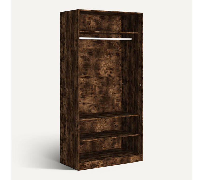 Garde-robe Chêne Fumé 100x50x200 Cm Bois Contreplaqué
