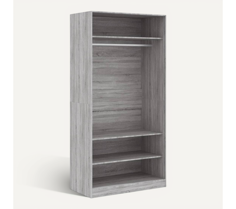 Garde-robe Sonoma Gris 100x50x200 Cm Bois Contreplaqué