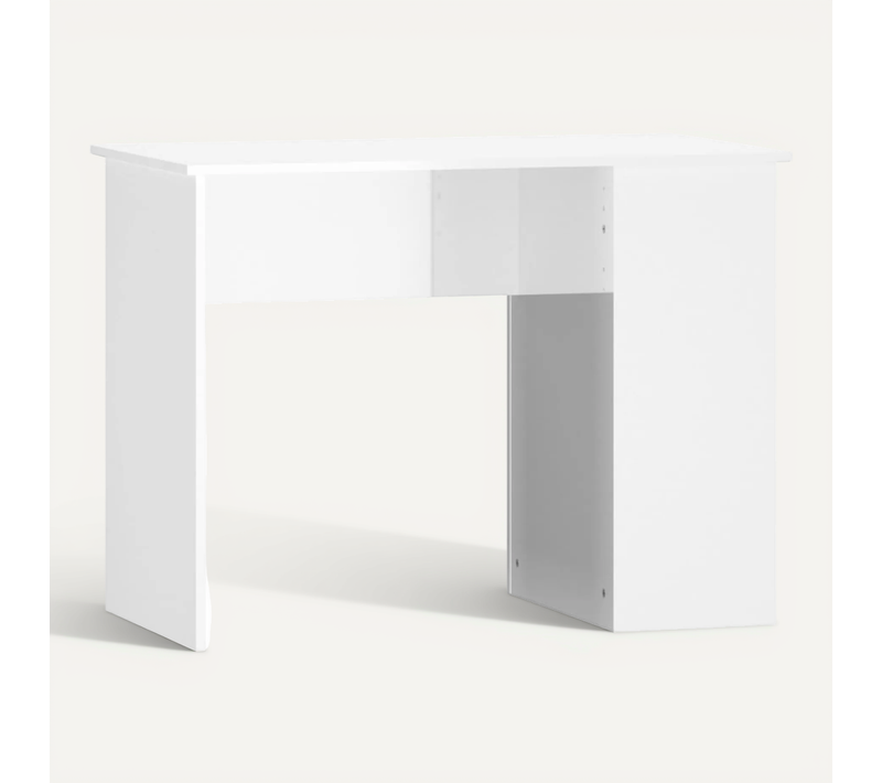Bureau Blanc Brillant 100x55x75 Cm Bois Contreplaqué