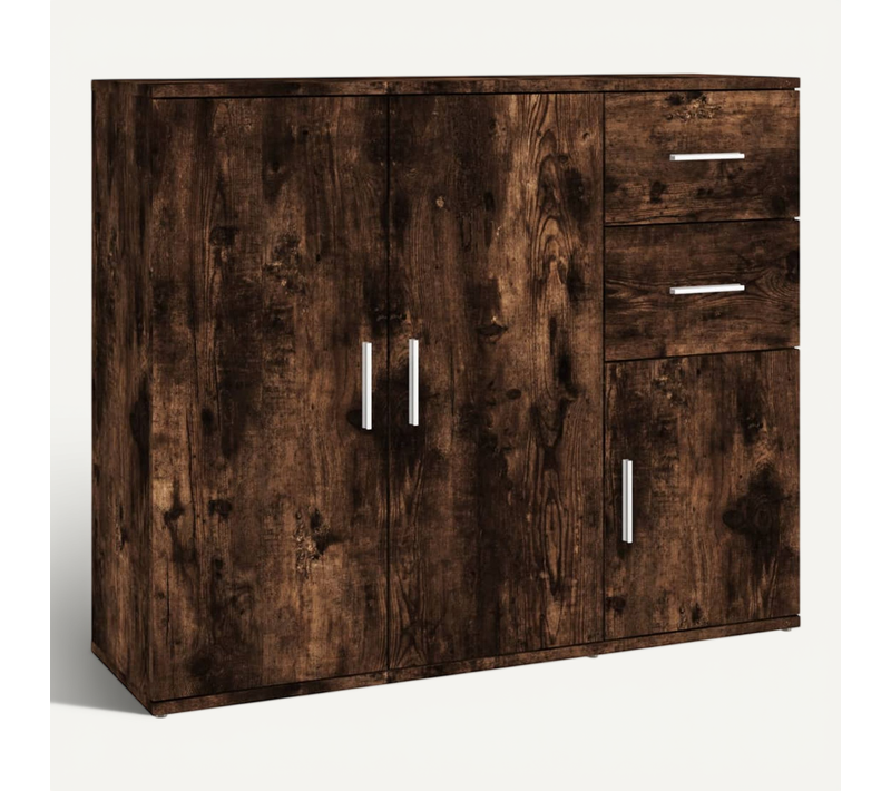 Buffet Chêne Fumé 91x29,5x75 Cm Bois Contreplaqué