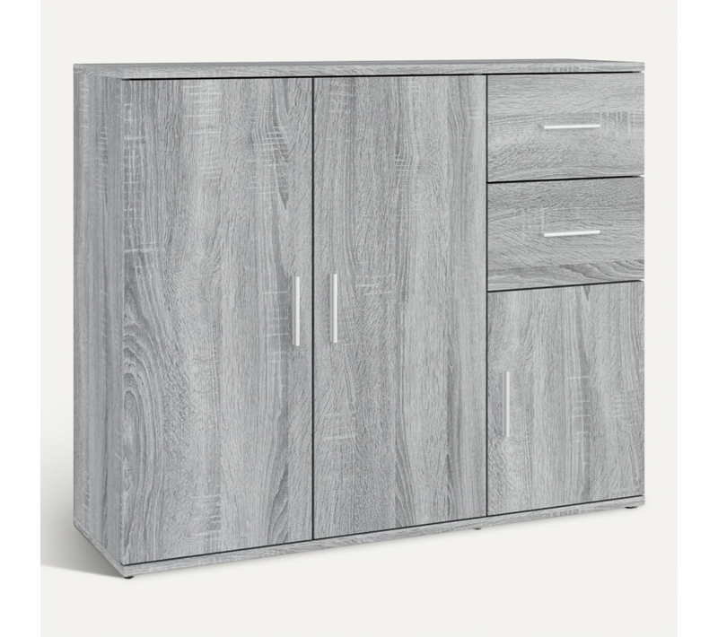 Buffet Sonoma Gris 91x29,5x75 Cm Bois Contreplaqué