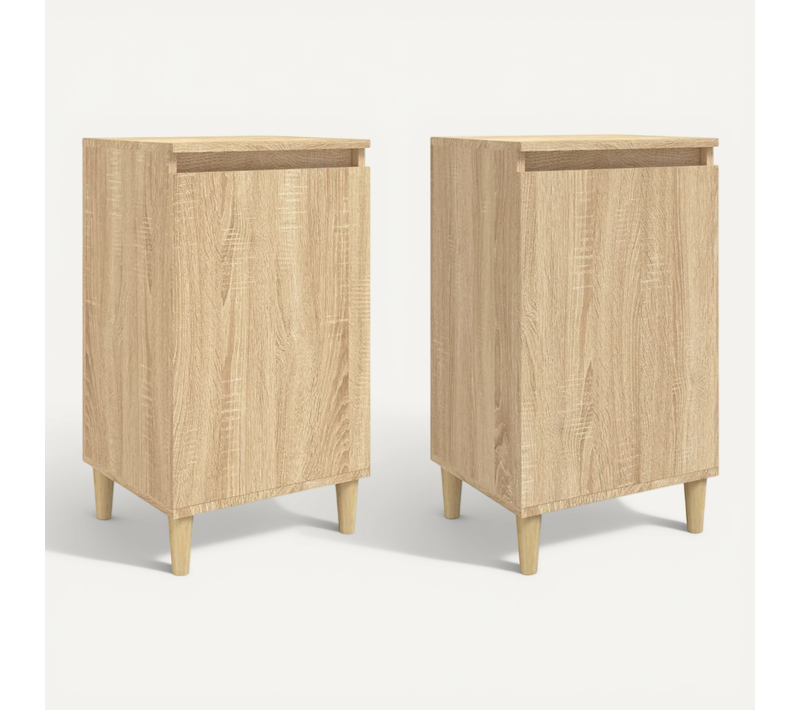 Tables De Chevet 2pcs Chêne Sonoma 40x35x70cm Bois Contreplaqué