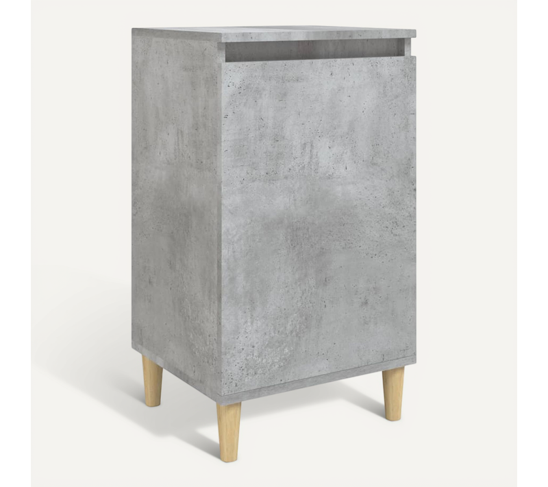 Table De Chevet Gris Béton 40x35x70 Cm Bois Contreplaqué