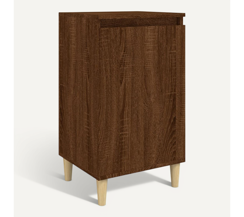 Table De Chevet Chêne Marron 40x35x70 Cm Bois Contreplaqué