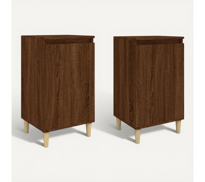 Tables De Chevet 2pcs Chêne Marron 40x35x70cm Bois Contreplaqué