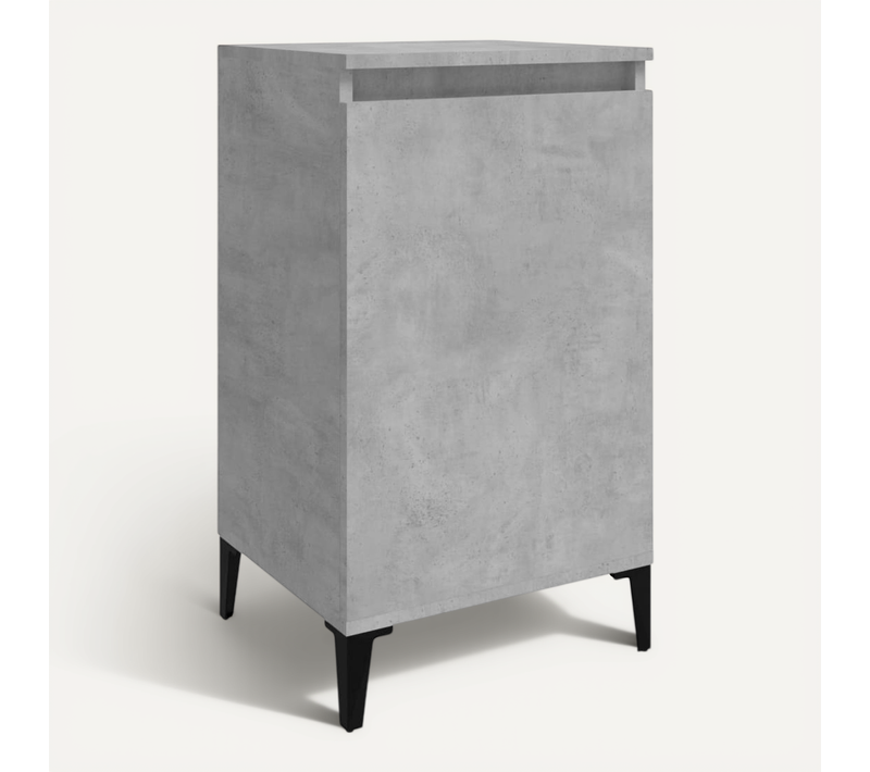 Table De Chevet Gris Béton 40x35x70 Cm Bois Contreplaqué