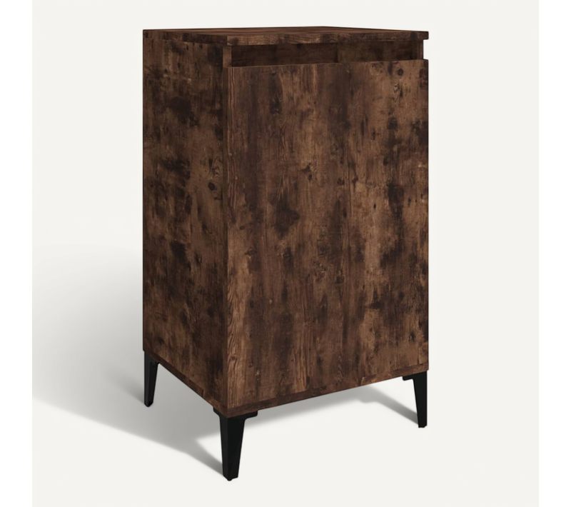 Table De Chevet Chêne Fumé 40x35x70 Cm Bois Contreplaqué