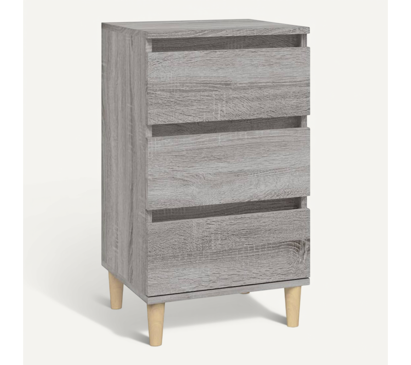 Table De Chevet Sonoma Gris 40x35x70 Cm Bois Contreplaqué