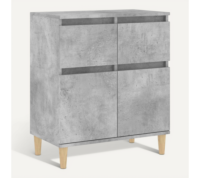 Buffet Gris Béton 60x35x70 Cm Bois Contreplaqué