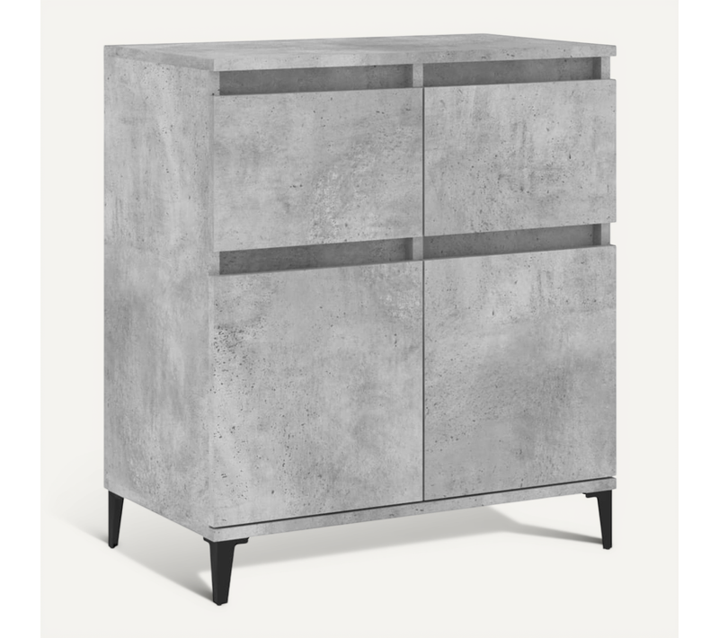 Buffet Gris Béton 60x35x70 Cm Bois Contreplaqué
