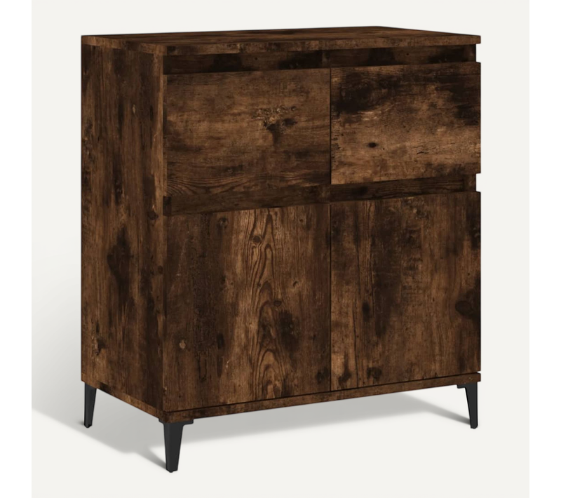 Buffet Chêne Fumé 60x35x70 Cm Bois Contreplaqué