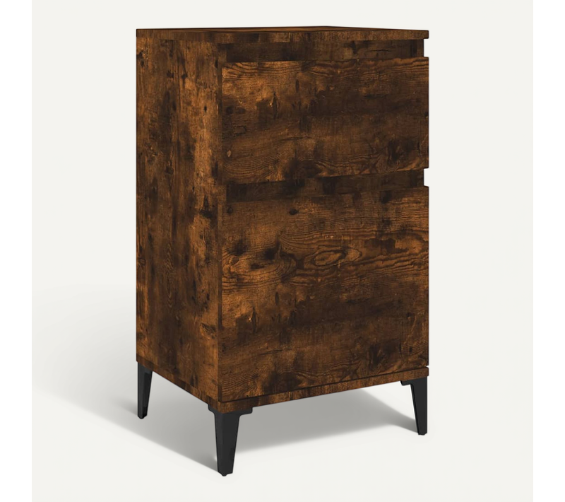 Table De Chevet Chêne Fumé 40x35x70 Cm
