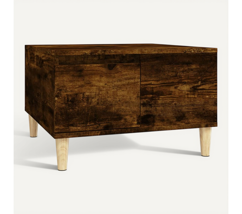 Table Basse Chêne Fumé 55x55x36,5 Cm Bois Contreplaqué