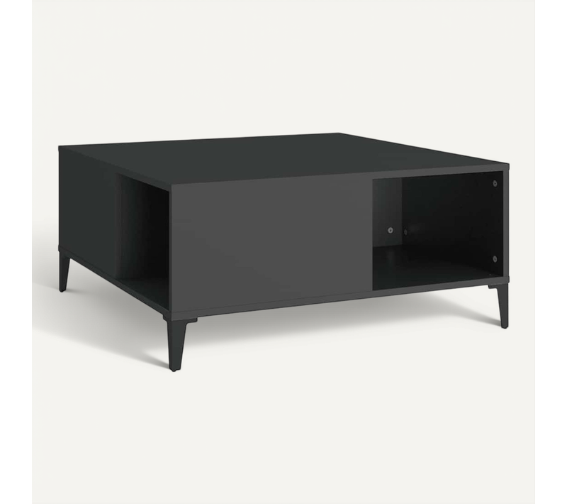 Table Basse Noir 80x80x36,5 Cm Bois Contreplaqué