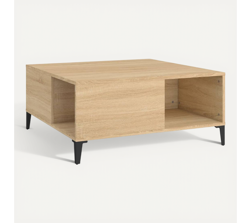 Table Basse Chêne Sonoma 80x80x36,5 Cm Bois Contreplaqué