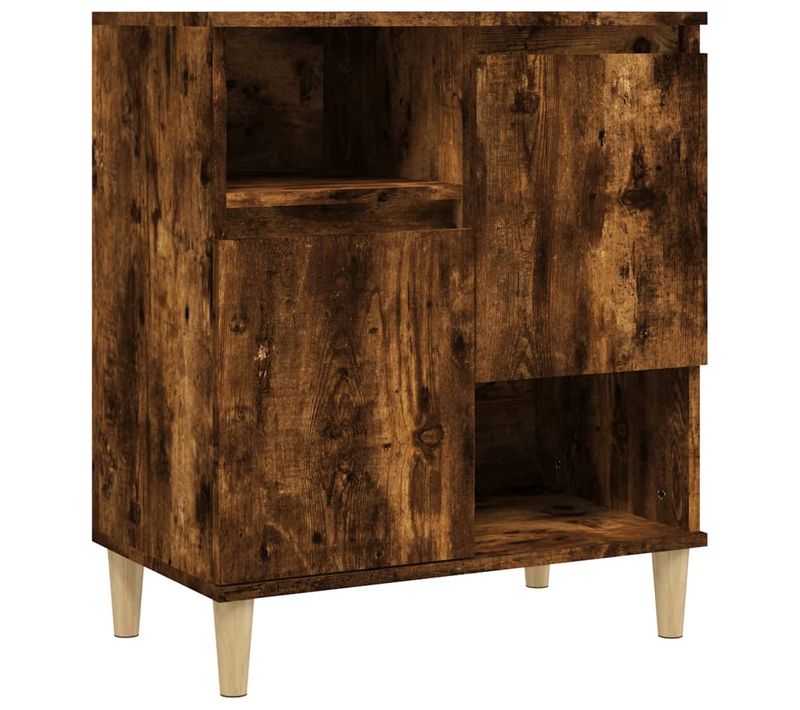 Buffet Chêne Fumé 60x35x70 Cm Bois Contreplaqué