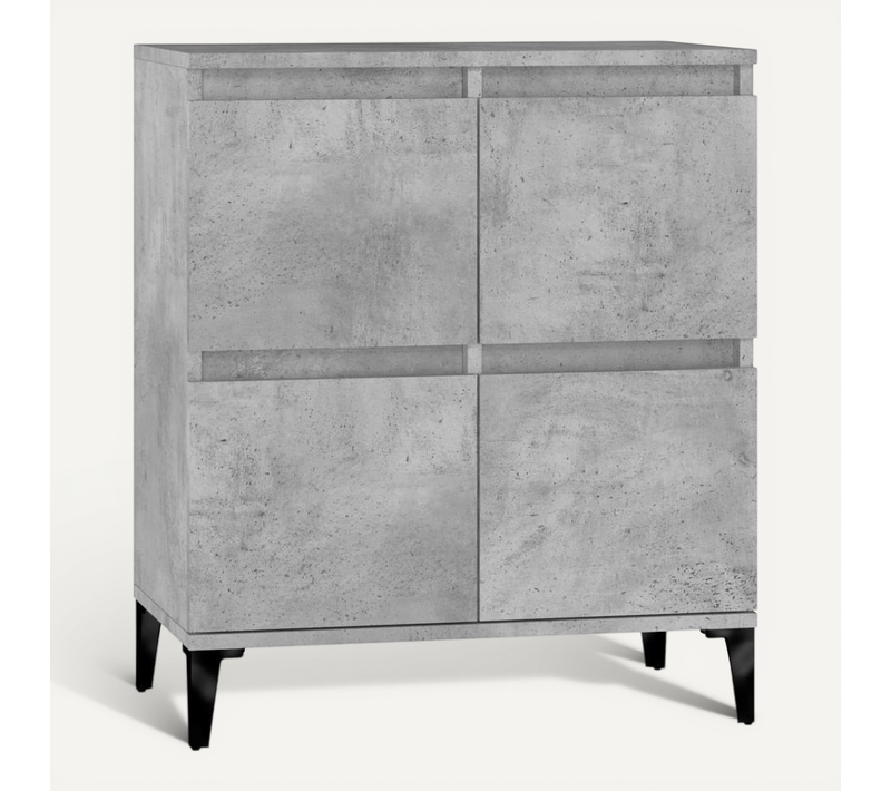 Buffet Gris Béton 60x35x70 Cm Bois Contreplaqué