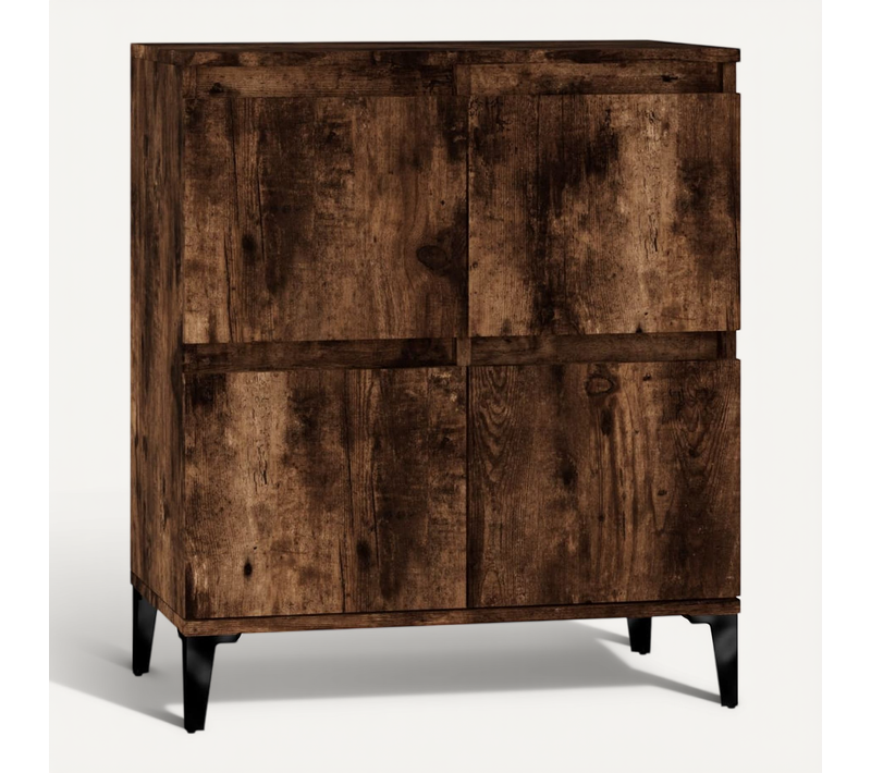 Buffet Chêne Fumé 60x35x70 Cm Bois Contreplaqué