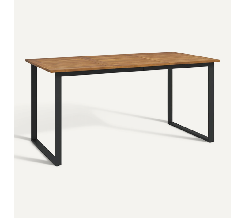 Table De Jardin Et Pieds En Forme De U 160x80x75 Cm Bois Acacia
