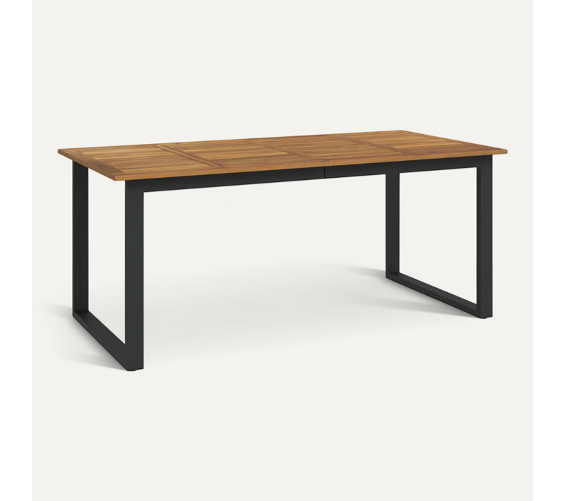Table De Jardin Et Pieds En Forme De U 180x90x75 Cm Bois Acacia