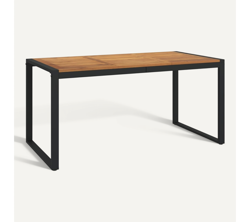 Table De Jardin Avec Pieds En Forme De U 160x80x75 Cm Bois Acacia Meuble Terrasse Extérieur
