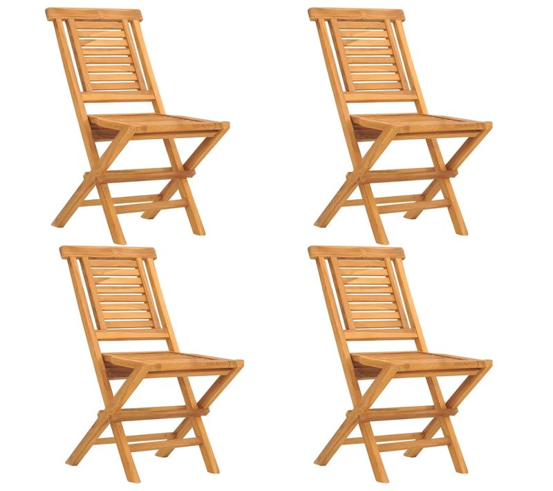 Chaises De Jardin Pliantes Lot De 4 47x63x90cm Bois Massif Teck