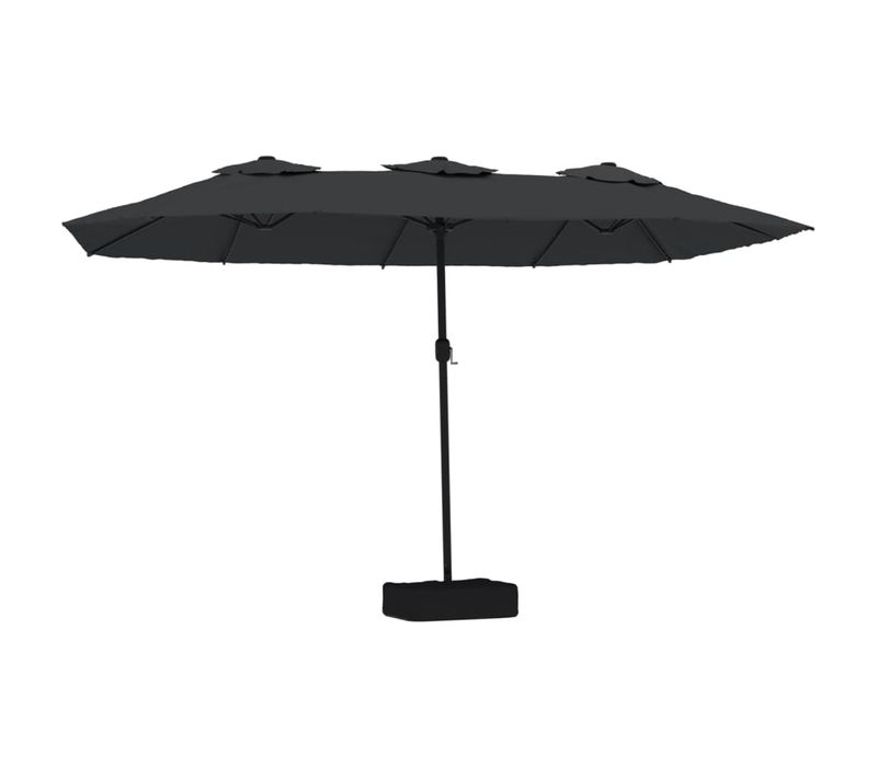 Parasol De Jardin à Double Tête Noir 449x265 Cm