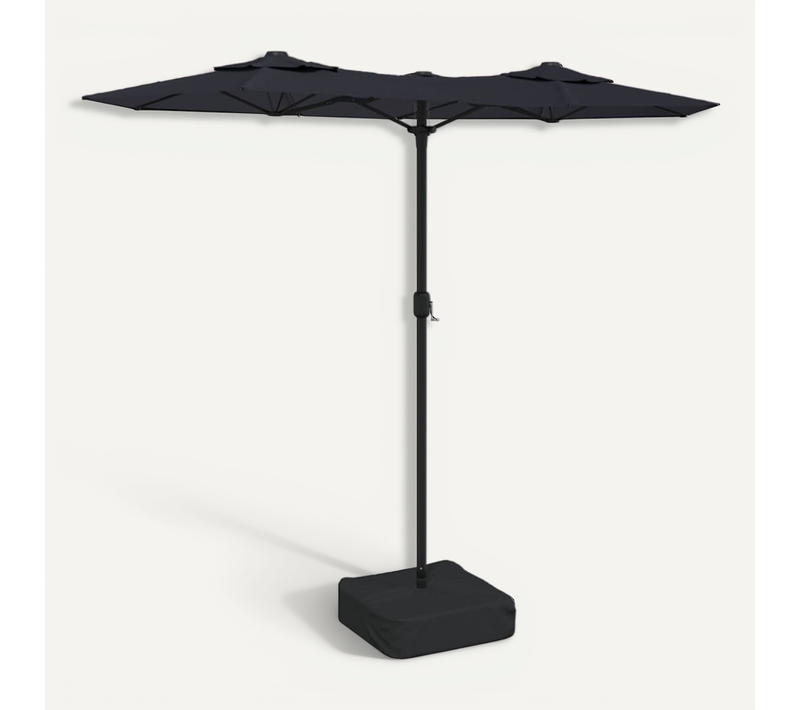 Parasol De Jardin à Double Tête Noir 316x145 Cm