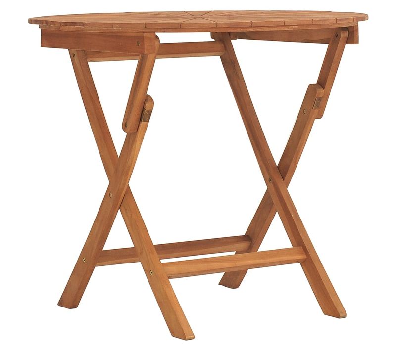 Table Pliable De Jardin Ø 85x75 Cm Bois Massif De Teck