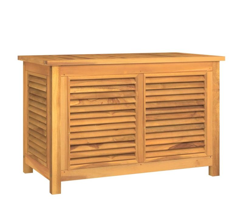 Coffre De Jardin Et Sac 90x50x58cm Bois Massif Teck