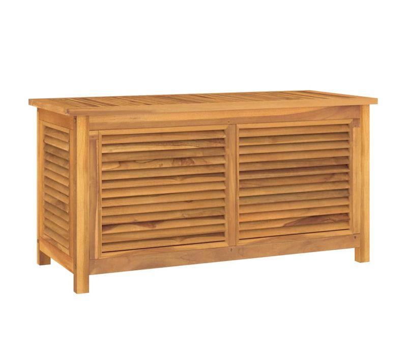 Coffre De Jardin Et Sac 114x50x58 Cm Bois Massif Teck