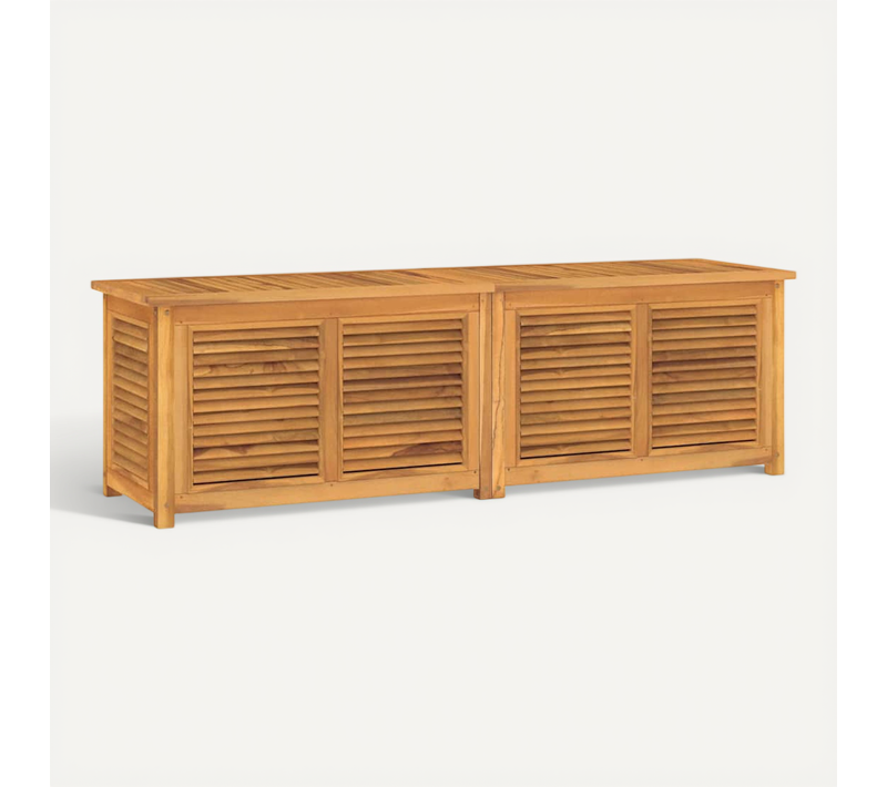 Coffre De Jardin Et Sac 175x50x55 Cm Bois Massif Teck