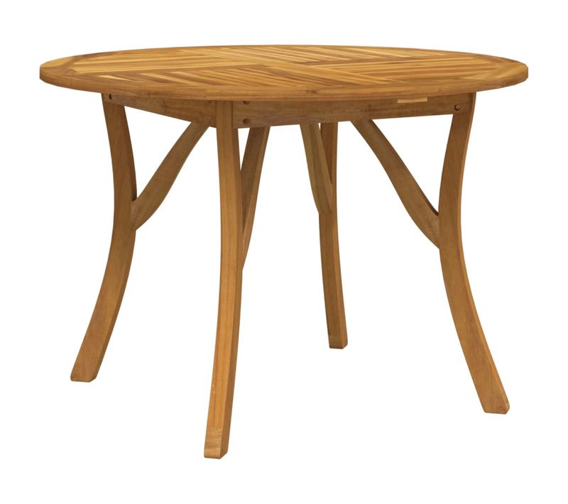 Table De Jardin D. 110 Cm Bois D'acacia Solide Table À Manger Terrasse Patio Extérieur